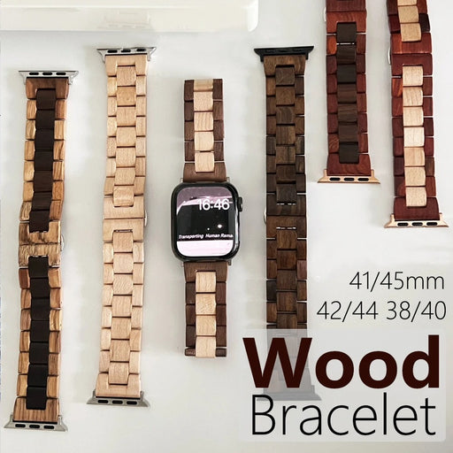 Wooden Strap for Apple Watch Band 38mm, 40mm, 42mm, 44 mm, 45mm, 49mm