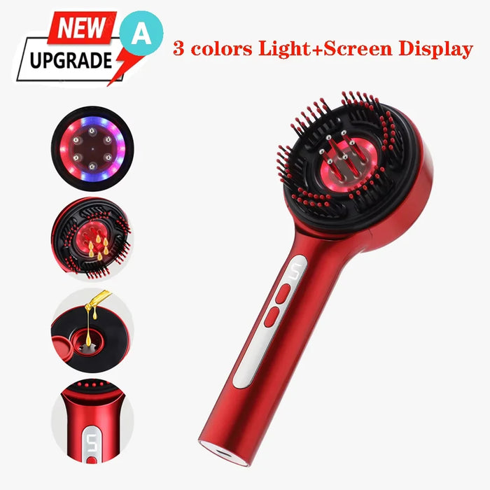 Red Light Scalp Massager Comb with Vibration and Serum Applicator – 3 Modes Rechargeable Hair Care Brush On Sale