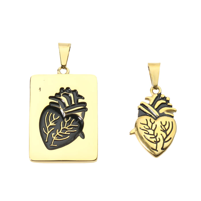 Gold Heart Matching Puzzle Pendant Couple Necklace On Sale