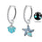 Glow-in-the-dark Elegant Ocean-Inspired 925 Sterling Silver Starfish And Seashell Hoop Earrings On Sale