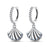 Elegant Ocean-Inspired 925 Sterling Silver Seashell Hoop Earrings Optional Luminous Accent On Sale