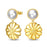 Gold Seashell And Pearl Elegant Ocean-Inspired 925 Sterling Silver Dangle Earrings On Sale