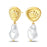 Gold Seashell And Pearl Elegant Ocean-Inspired 925 Sterling Silver Dangle Earrings On Sale