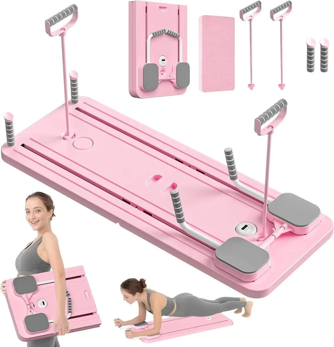 6-in-1 Foldable Multi-Purpose Pink Pilates Exercise Board For Abdominal And Core Strength Workout Training On Sale