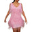 Pink Sequin Tassel Fringe Mini Dress On Sale