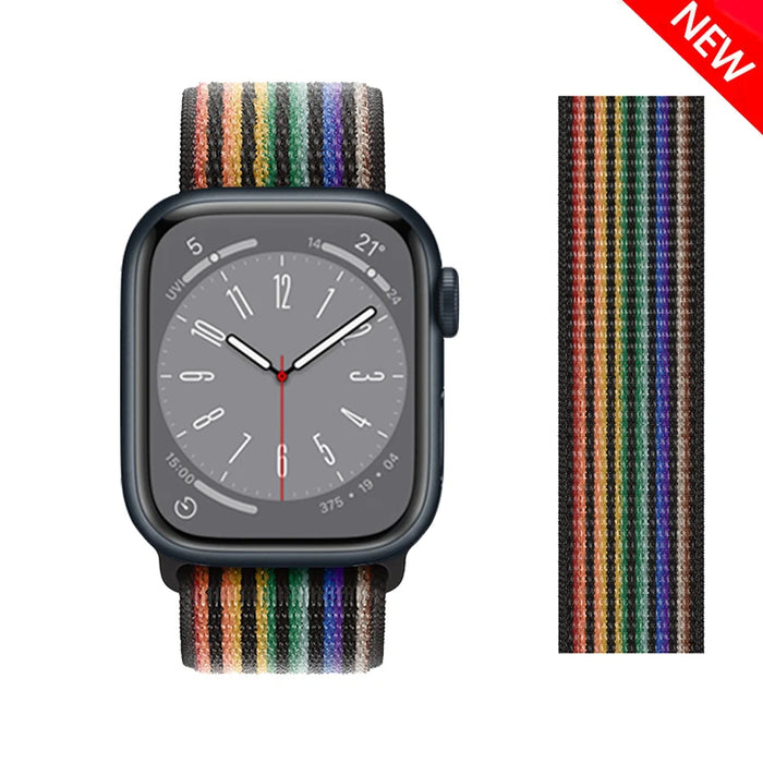 Pride Edition Black Apple Watch Band Straps For iWatch Series 10, 9, Ultra, 8, SE, 7, 6, 5, 4, 3 On Sale