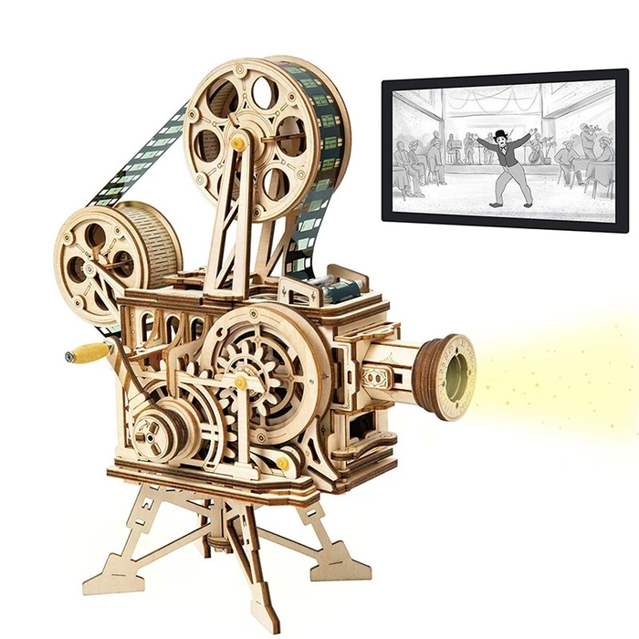 Hand Crank Classic Film Projector Vitascope 3D Wooden Puzzle On Sale