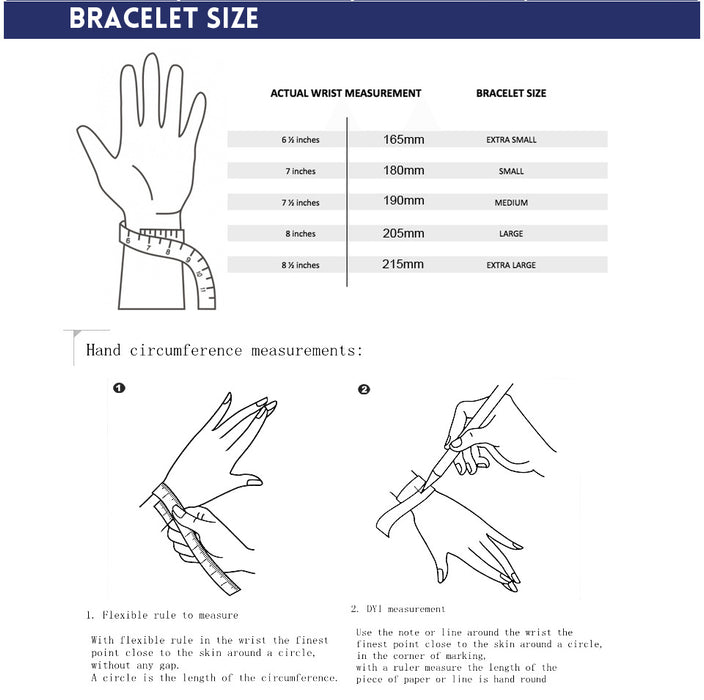 Bracelet size wrist measurement