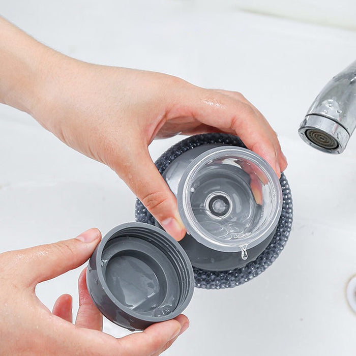 Soap Dispensing Pot Cleaning Scrubber Brush On Sale