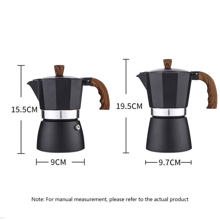 Size Of Aluminum Moka Espresso Coffee Pot 150 ml or 300 ml