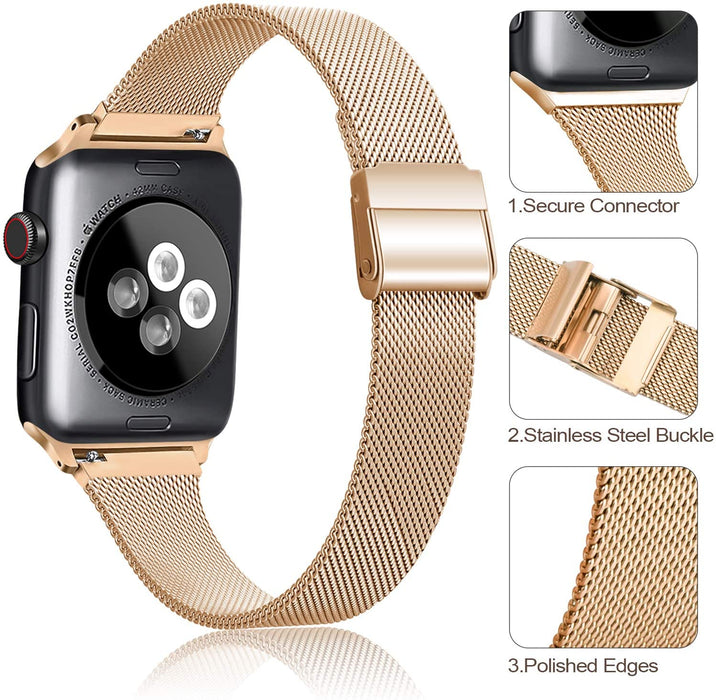 Slim Milanese Strap For Apple Watch Series 8, 7, SE, 6, 5, 4, 3 On Sale