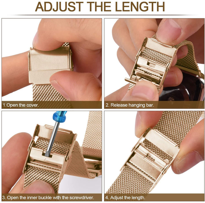 Length Adjustable Slim Milanese Strap For Apple Watch Series 8, 7, SE, 6, 5, 4, 3 On Sale