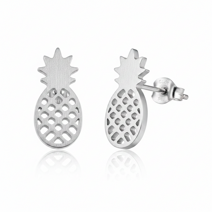 Silver Pineapple Stud Earrings On Sale