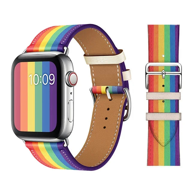 Rainbow Single Tour Leather Wrap Watch Bracelet For Apple iWatch On Sale