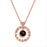 I Love You in 100 Languages Projection Necklace Pendant With Circle Hearts Designs In Rose Gold On Sale