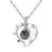 I Love You in 100 Languages Projection Necklace Pendant In Heart Shape Silver On Sale