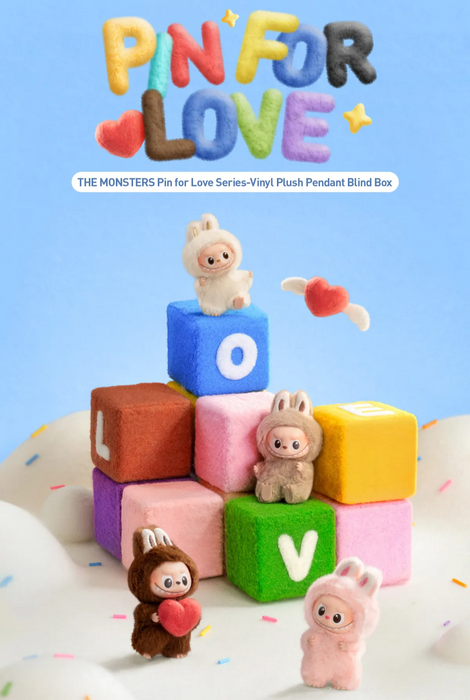 THE MONSTERS Pin For Love Series Labubu Vinyl Plush Pendant Dolls Blind Box Collection On Sale