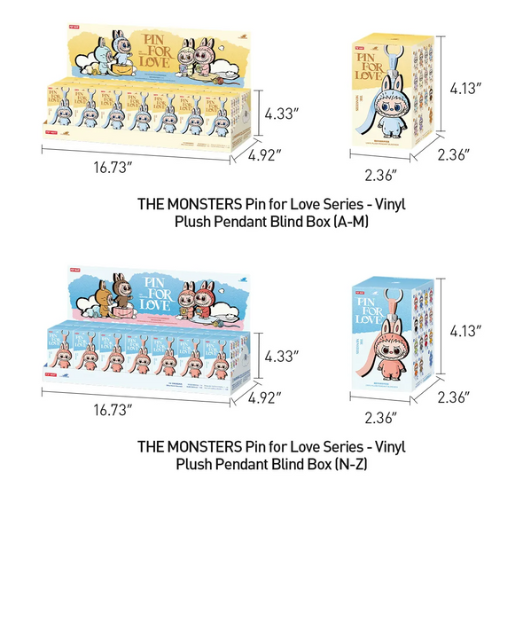 THE MONSTERS Pin For Love Series Labubu Vinyl Plush Pendant Dolls Blind Box Collection On Sale