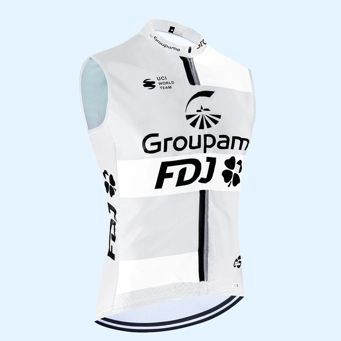 White Sleeveless Cycling Jersey – Breathable Quick-Dry Bike Shirt with Full Zip for Road Cycling and Training On Sale