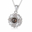 I Love You in 100 Languages Projection Necklace Pendant With Sunflower Heart Design In Silver On Sale