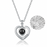 I Love You in 100 Languages Projection Necklace Pendant With Heart Shape Design In Silver On Sale