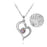 I Love You in 100 Languages Projection Necklace Pendant In Heart Shape In Silver On Sale