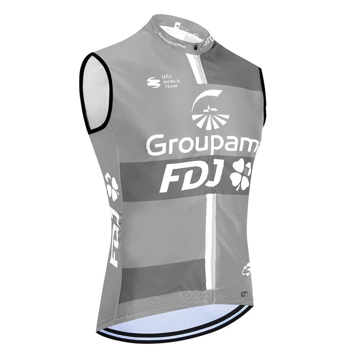 Gray Orange Sleeveless Cycling Jersey – Breathable Quick-Dry Bike Shirt with Full Zip for Road Cycling and Training On Sale