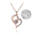 I Love You in 100 Languages Projection Necklace Pendant In Heart Shape In Rose Gold On Sale