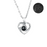 I Love You in 100 Languages Projection Necklace Pendant With Heart Shape Design In Silver On Sale