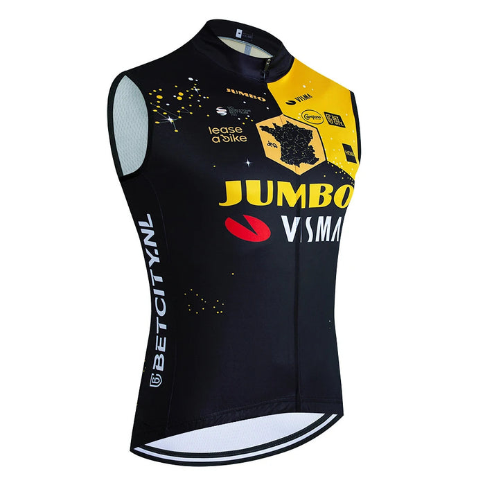 Black Sleeveless Cycling Jersey – Breathable Quick-Dry Bike Shirt with Full Zip for Road Cycling and Training On Sale