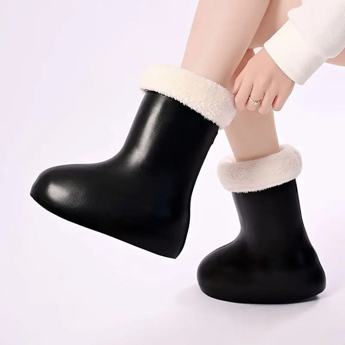 Astro Boy Style Black Plus Velvet Cartoonishly Rain Boots On Sale