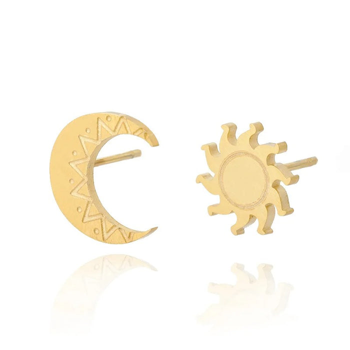 Sun & Moon Gold Earrings On Sale