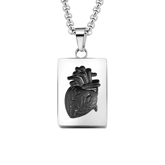 Silver Anatomical Heart Necklace On Sale