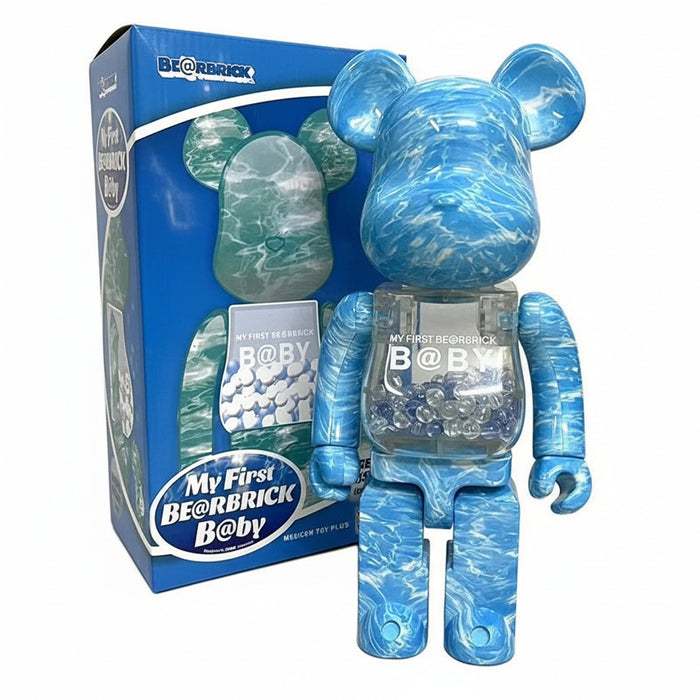 400% My First Baby Bearbrick Series Water Ripples Bear Statuette Pop Art Decor Collection On Sale