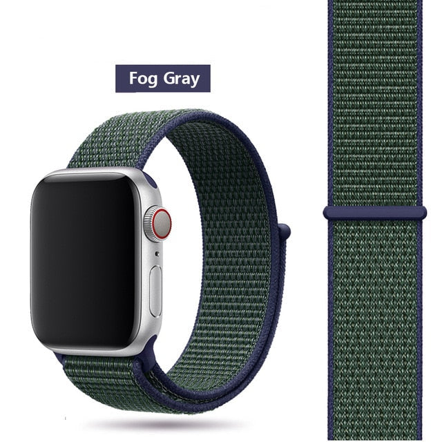 Fog Gray Nylon Sport Loop Watch Band For Apple iWatch Straps 38mm, 40mm, 41mm, 42mm, 44 mm, 45mm, 46mm, 49mm On Sale