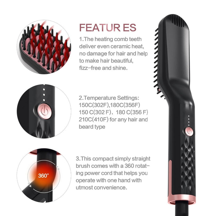 3-in-1 Ionic Beard Straightener On Sale