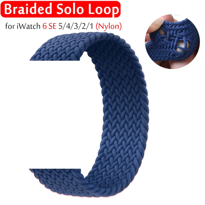 Atlantic Blue Stretchable Braided Solo Loop Apple Watch Bracelet For iWatch Series 7, 6, SE, 5, 4, 3