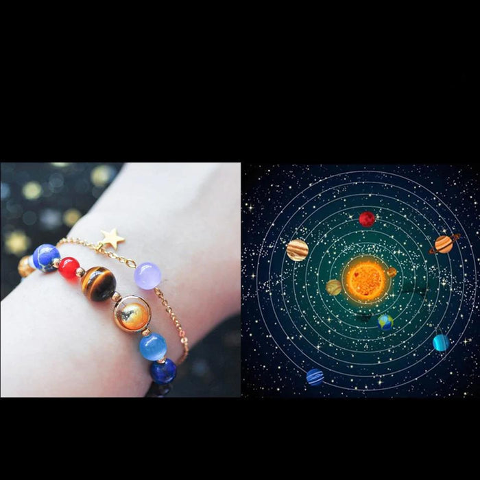 Galaxy Planets Chakra Natural Stone Bracelet On Sale