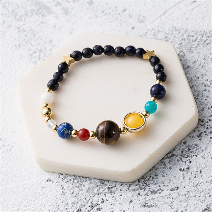 Galaxy Planets Chakra Natural Stone Bracelet On Sale