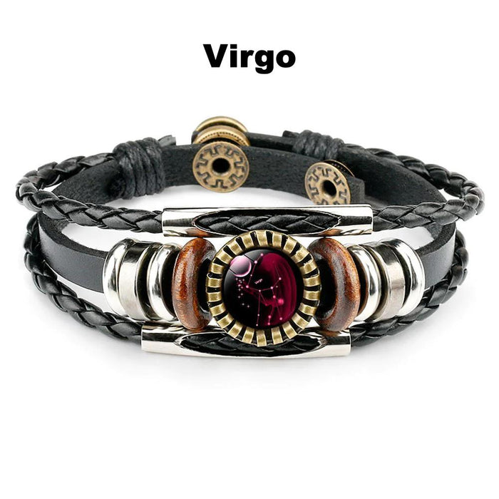 Virgo Zodiac Leather Bracelet On Sale