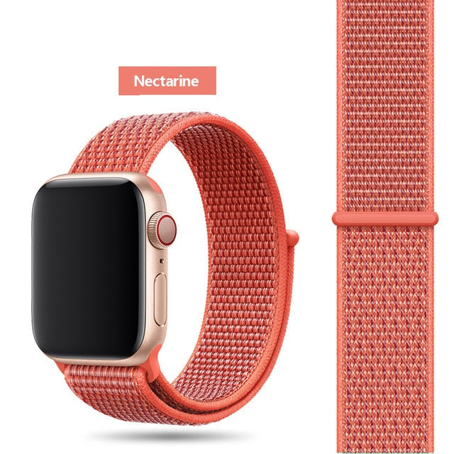 Nectarine Nylon Sport Loop Watch Band For Apple iWatch Straps 38mm, 40mm, 41mm, 42mm, 44 mm, 45mm, 46mm, 49mm On Sale