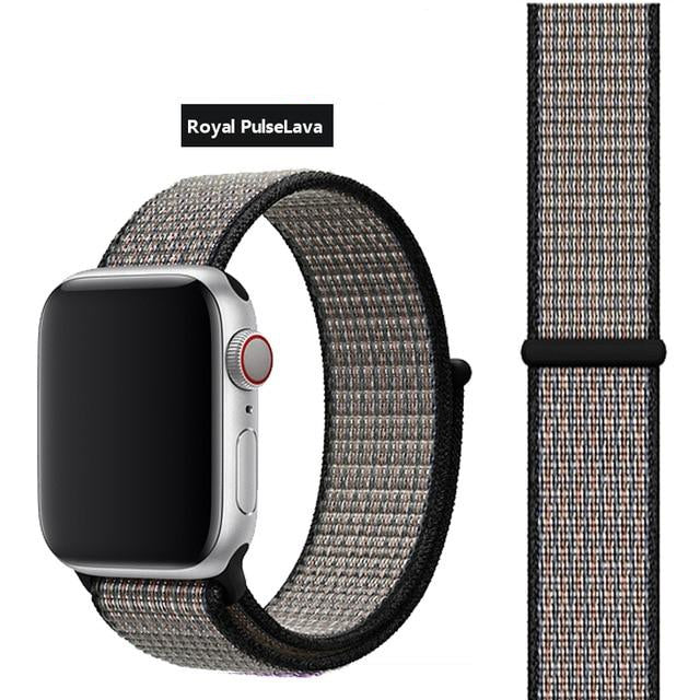 Royal Pulse Lava Nylon Sport Loop Watch Band For Apple iWatch Straps 38mm, 40mm, 41mm, 42mm, 44 mm, 45mm, 46mm, 49mm On Sale