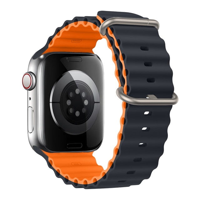 Midnight Orange Ocean Loop Band For Apple Watch Ultra And Series 7, 8, 4, 5, 6, 3, SE On Sale