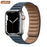 Dark Blue Leather Link Magnetic Loop Apple Watch Band 38mm/40mm 42mm/44mm On Sale