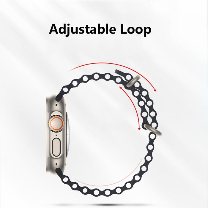 Adjustable Ocean Loop Band For Apple Watch Ultra And Series 7, 8, 4, 5, 6, 3, SE On Sale