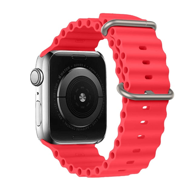 Red Ocean Loop Band For Apple Watch Ultra And Series 7, 8, 4, 5, 6, 3, SE On Sale