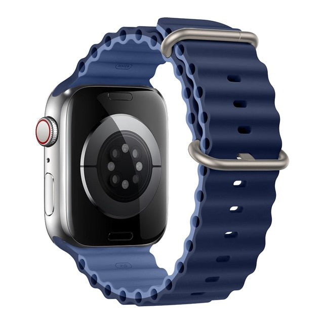 Dark-light Navy Ocean Loop Band For Apple Watch Ultra And Series 7, 8, 4, 5, 6, 3, SE On Sale