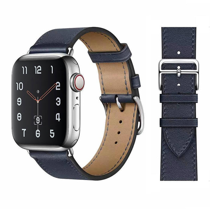 Bleu Indigo B Genuine Cow Leather Loop Apple Watch Band For iWatch On Sale