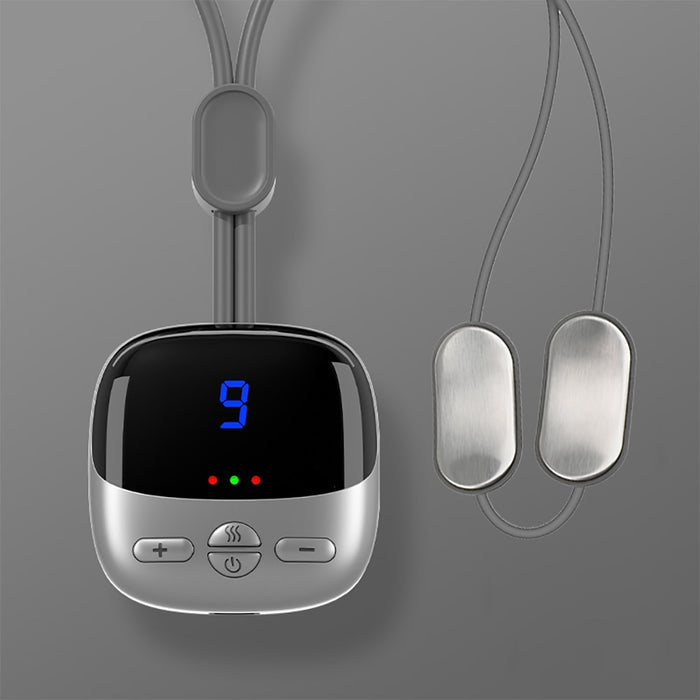Silver TENS + EMS Double Pulse Hot Compress Smart Neck Massager On Sale