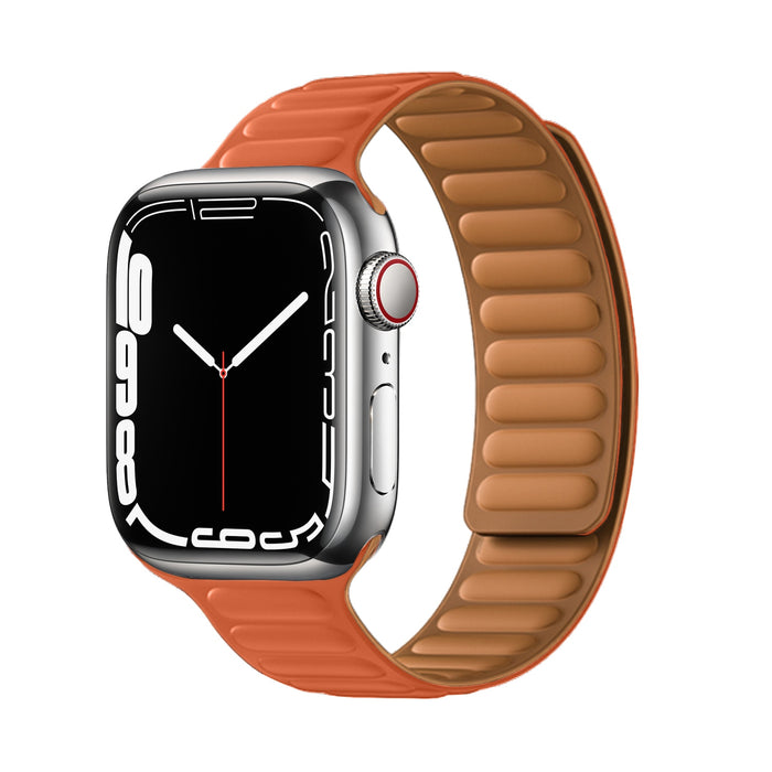 Silicone Sunset Orange Magnetic Loop Apple Watch Band 38mm/40mm 42mm/44mm On Sale